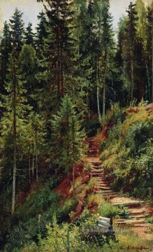 Gehölz Werke - der Weg in der Wald klassische Landschaft Ivan Ivanovich Bäume